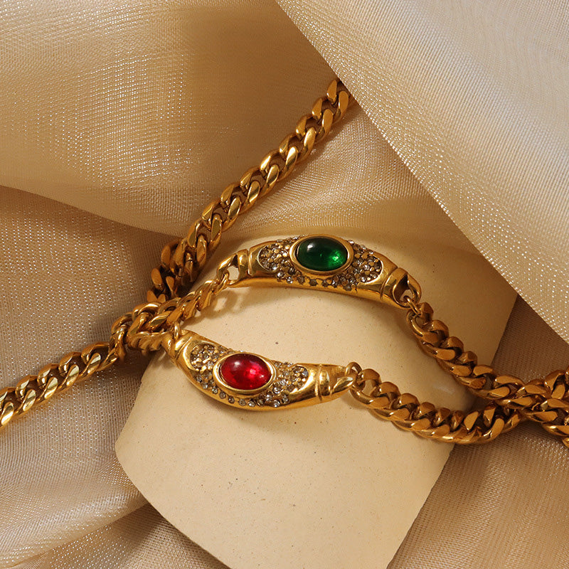 đ„Shiny Zircon Pendant Necklace in Stainless Steel