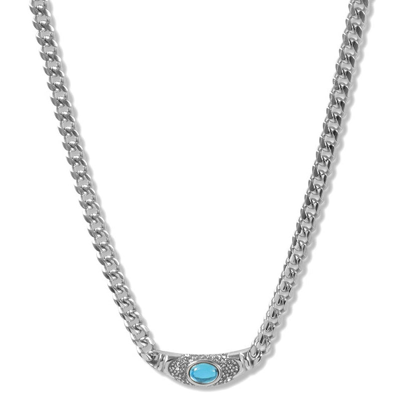 đ„Shiny Zircon Pendant Necklace in Stainless Steel