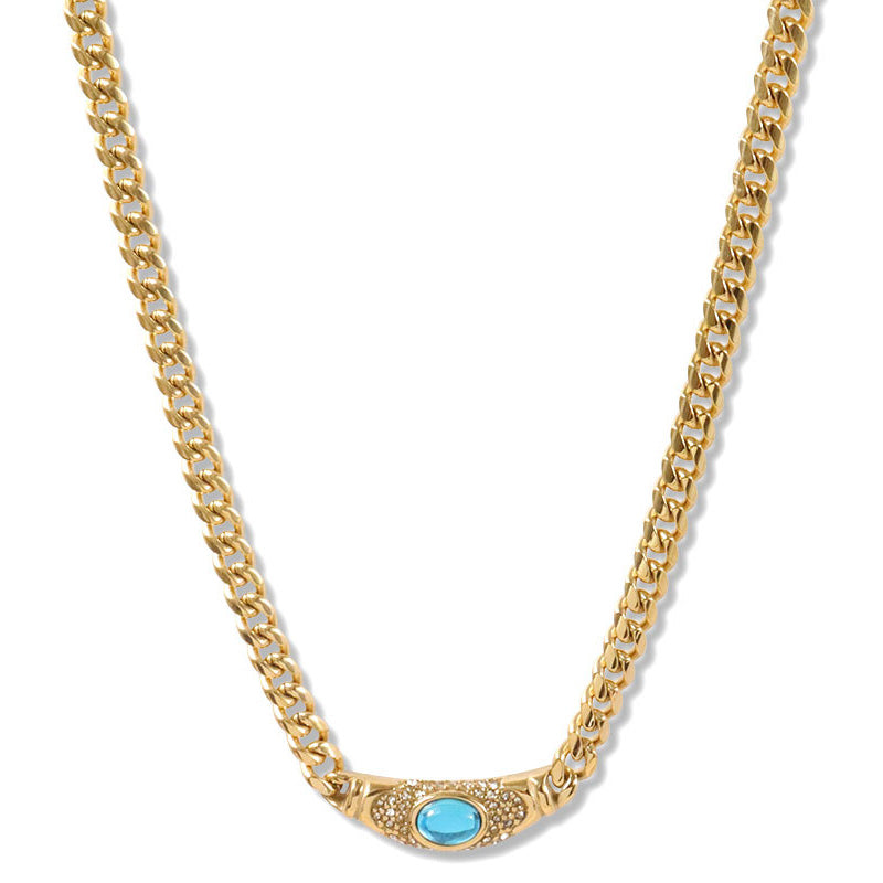 đ„Shiny Zircon Pendant Necklace in Stainless Steel