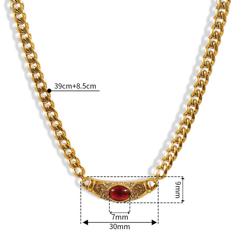 đ„Shiny Zircon Pendant Necklace in Stainless Steel