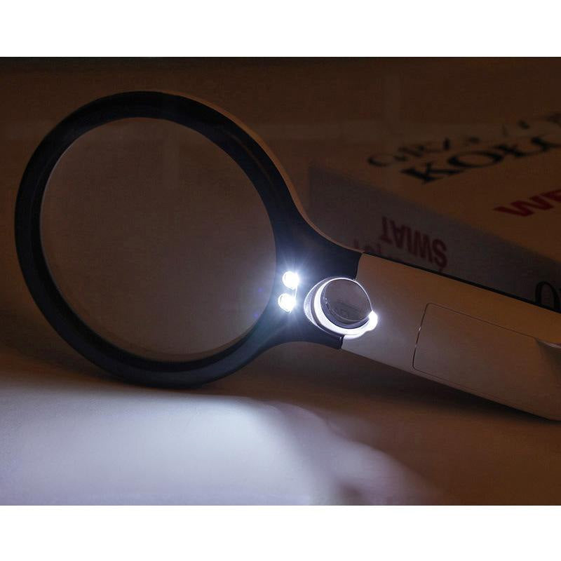đ„Förstoringsglas med dubbla linser 3X/45X och LED