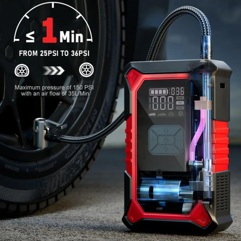 đ„Smart klĂ€mma för bilstart, bĂ€rbar trĂ„dlös luftpump för bilen