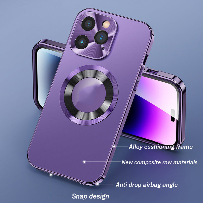đ„Dubbelsidigt magnetiskt telefonskal med elektroplĂ€terat glas