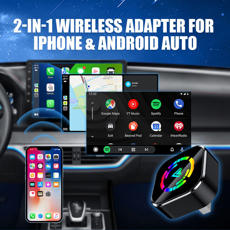 đ„Rea, 50% rabattđ„ 2-i-1 trĂ„dlös adapter för iPhone och Android Auto