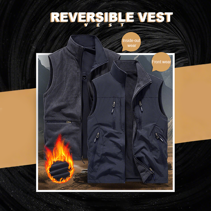 ⏰ Tidsbegränsat Erbjudande: 50% RABATT 🔥🧥 Herr Oversized Ärmlös Västjacka Med Fickor