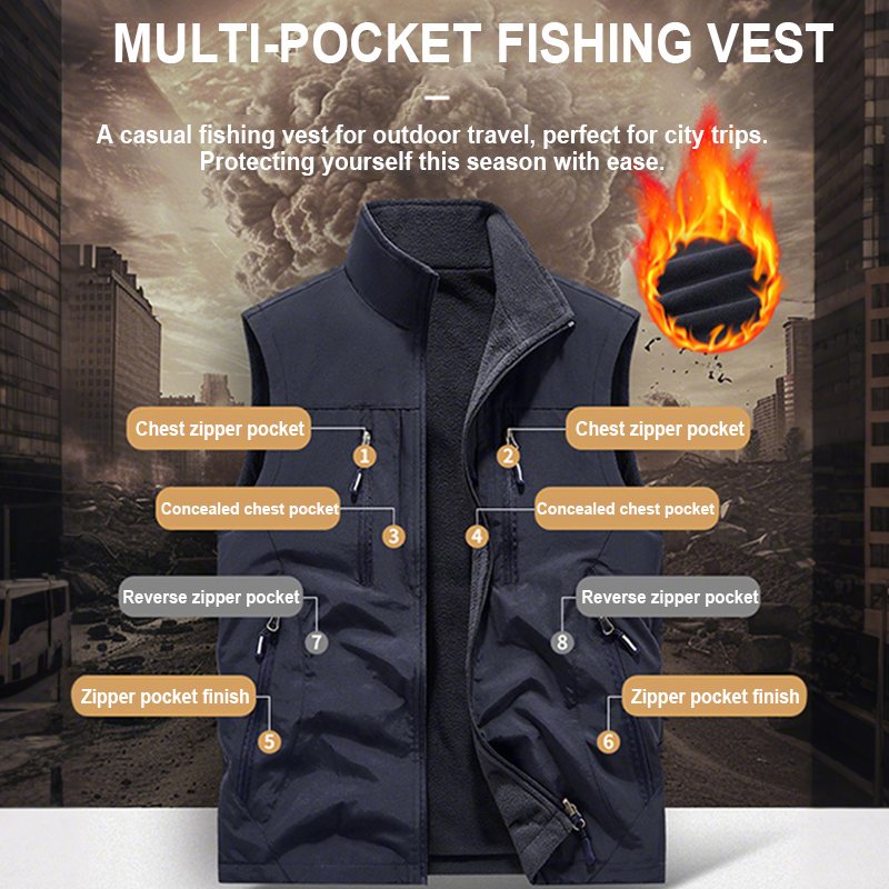 ⏰ Tidsbegränsat Erbjudande: 50% RABATT 🔥🧥 Herr Oversized Ärmlös Västjacka Med Fickor