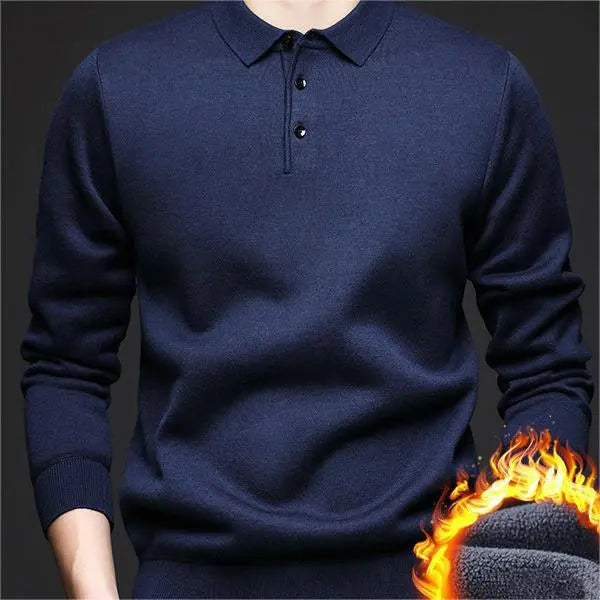Presentval -Men's Winter Lapel vadderad förtjockad tröja