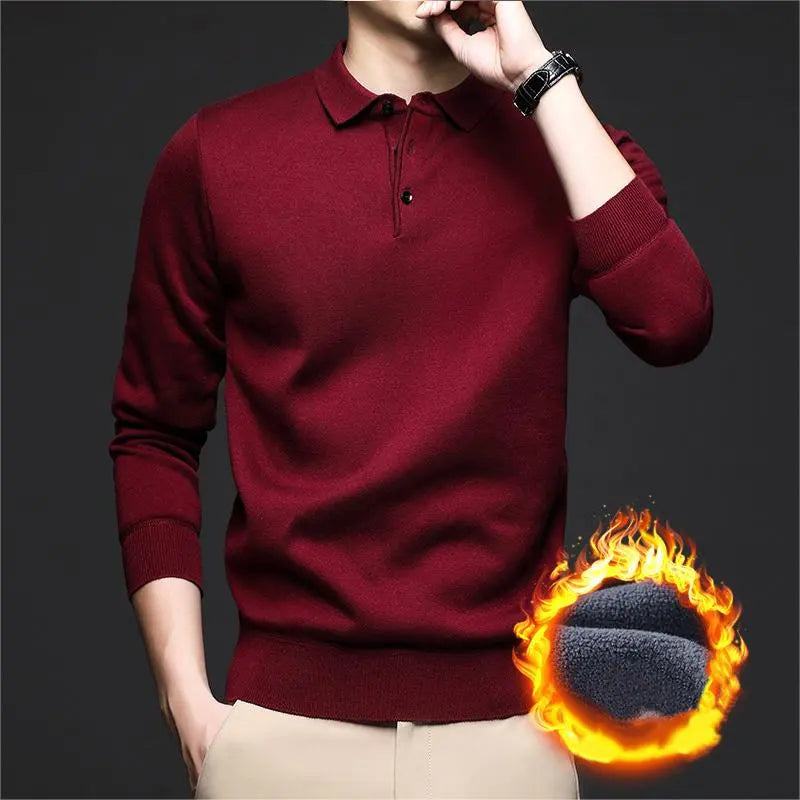 Presentval -Men's Winter Lapel vadderad förtjockad tröja