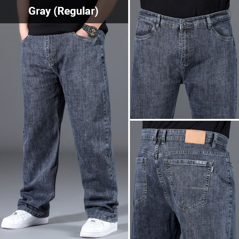 đ„Snygga, lösa jeans med hög stretch och raka ben