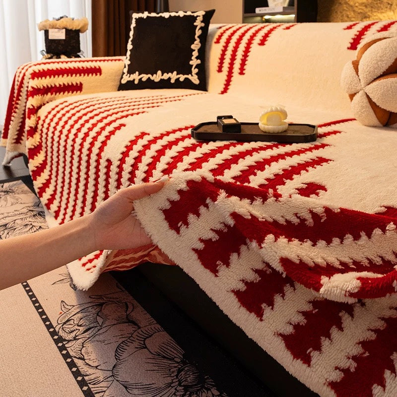 🛋️ ✨ Mjukt Plysch Sofföverdrag - Tjock & Slitstark med Elastiska Kanter för Skydd och Komfort 🏠🌟