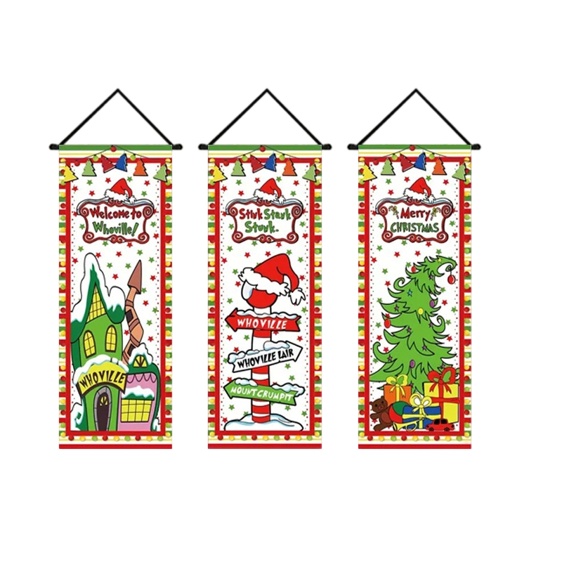 Julbanderoller för veranda och entré – 2-pack festlig dörrdekoration (180 x 30 cm)