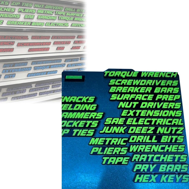 đ„3D-utskrivna magnetiska etiketter för verktygslĂ„dor