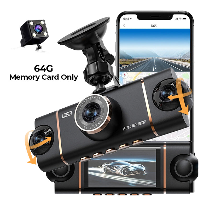 đđč 50% RABATT! | 4-kanals HD Dashcam â Fram, Interiör & Bak, 1080P, WiFi & GPS!