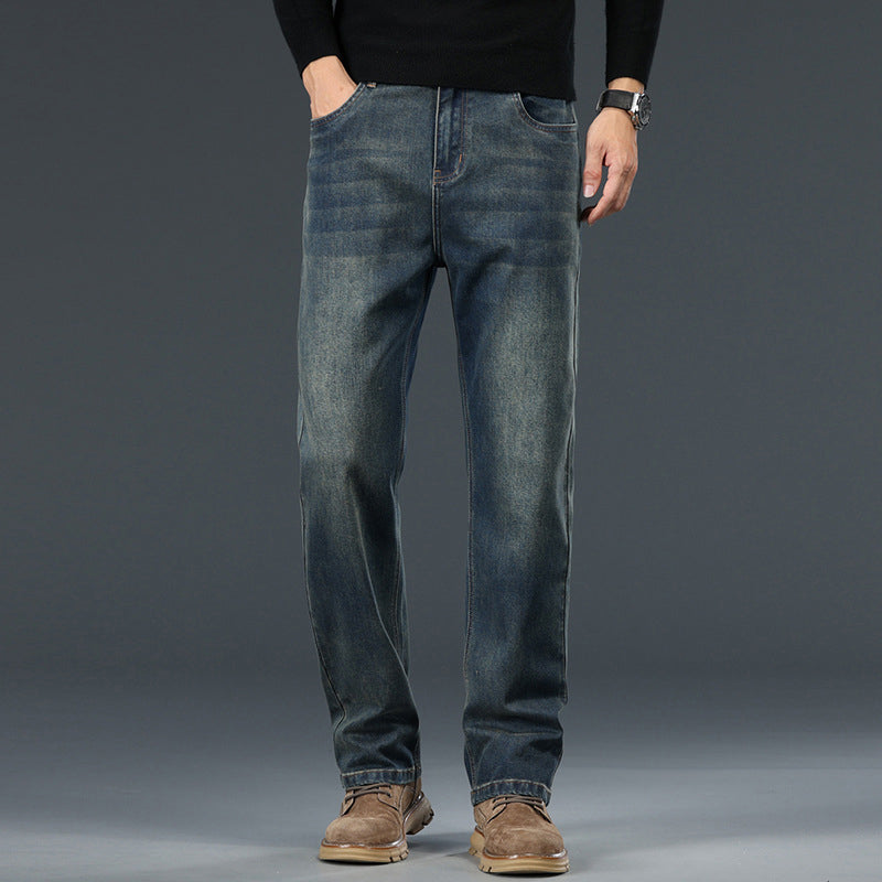 Stretchjeans med raka ben för herr