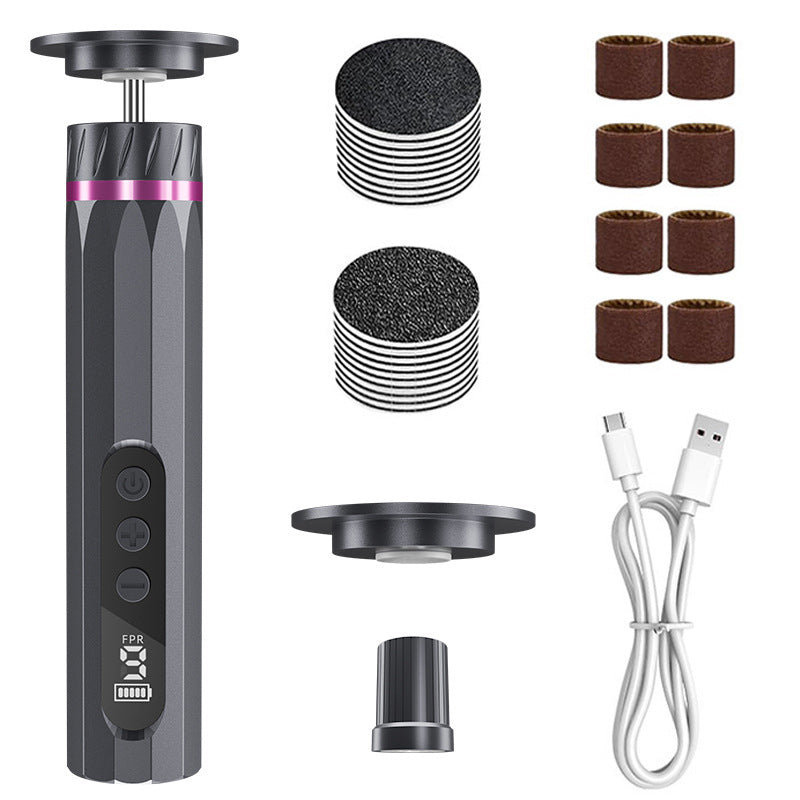 đжđ§ Elektrisk fotfil med 9 hastigheter | LCD-display · USB-C-laddning · Hus i aluminiumlegering · Flera slipskivor · Ergonomiskt penngrepp