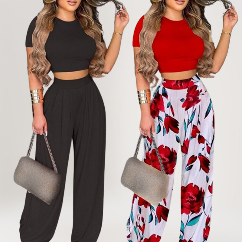 đ BEGRĂNSAD TID 50% RABATT! âš Dam TvĂ„delat Set â Tajt T-shirt, Lösa Byxor, Casual đž