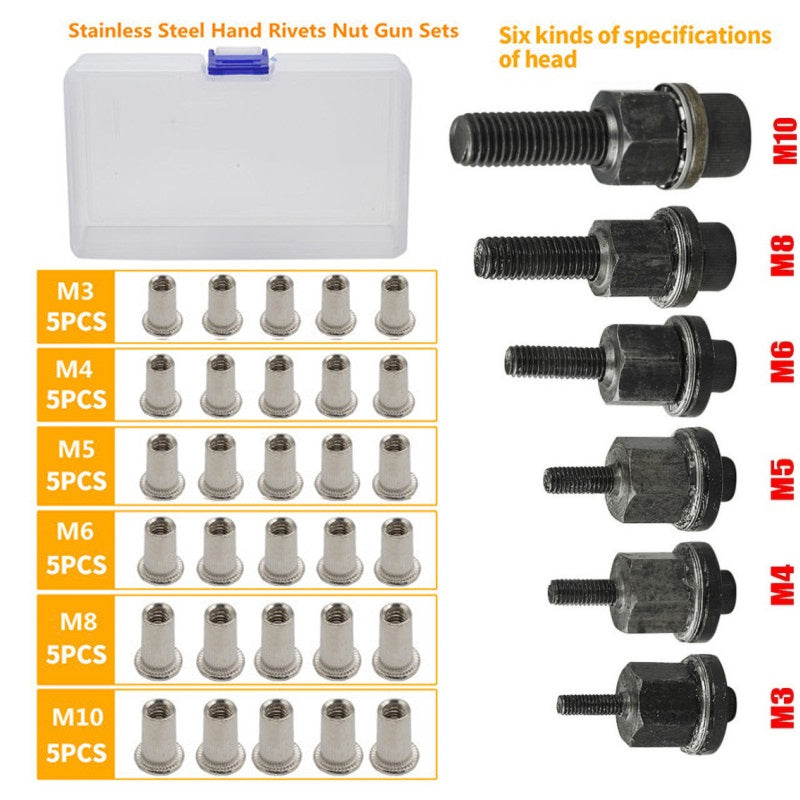 đ§50% RABATT NU! đ§GĂ€ngad InfĂ€stningsnöt Popnit Set med Flat Huvud