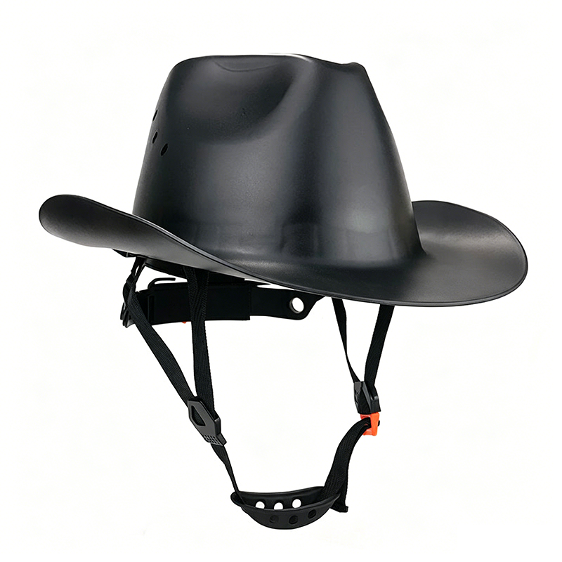 Cowboy-skyddshjälm med bred brätte för byggarbetsplatser