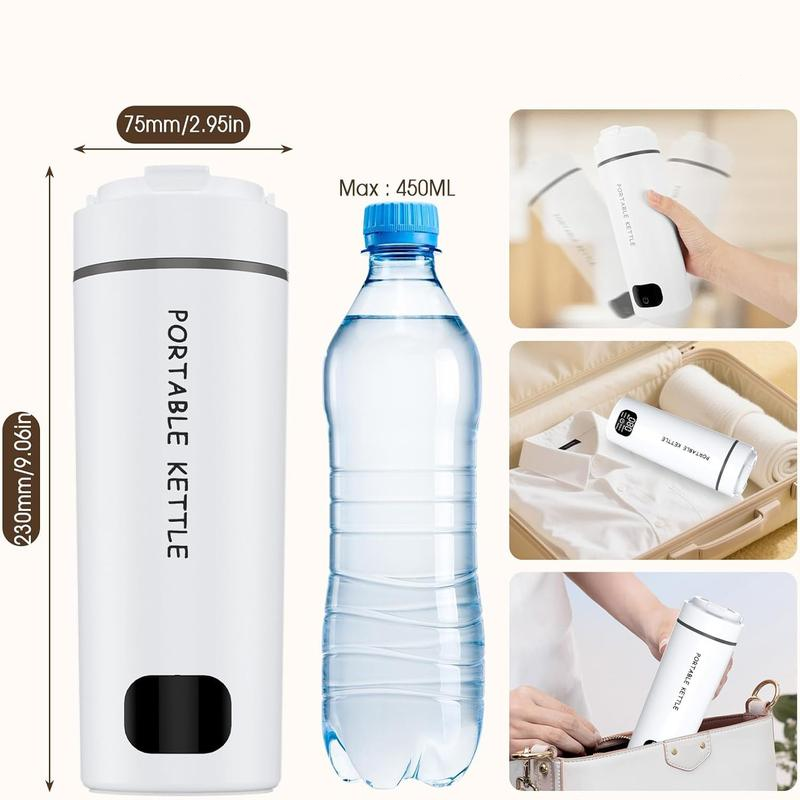 🔥 BLIXTREA: 50% RABATT! 💧 Portabel Elektrisk Vattenkokare – Rostfritt Stål 304 – 500 ml & 6 Temperaturer för Resor & Kontor ☕
