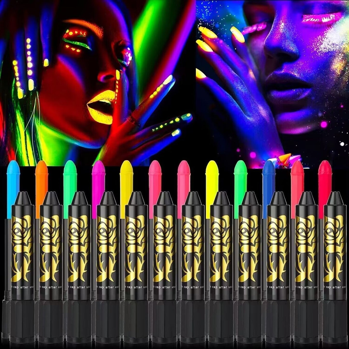 Luminescent water-soluble human body painting crayon