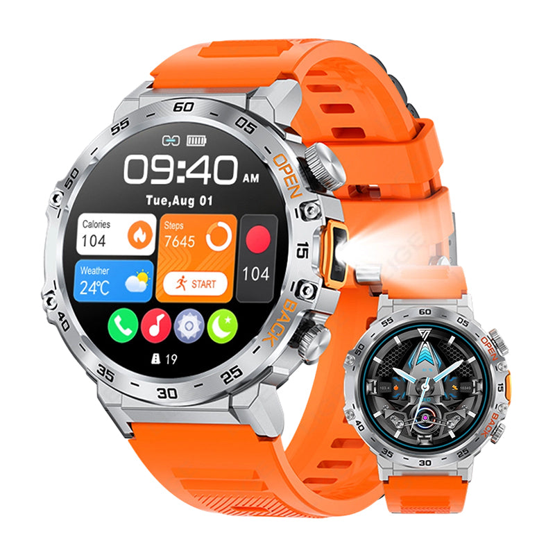 ⌚ 50 % RABATT NU! 🔦 Multifunctional outdoor smartwatch – robust, LED-ficklampa & HD-samtal – perfekt för äventyr och träning 🏔️
