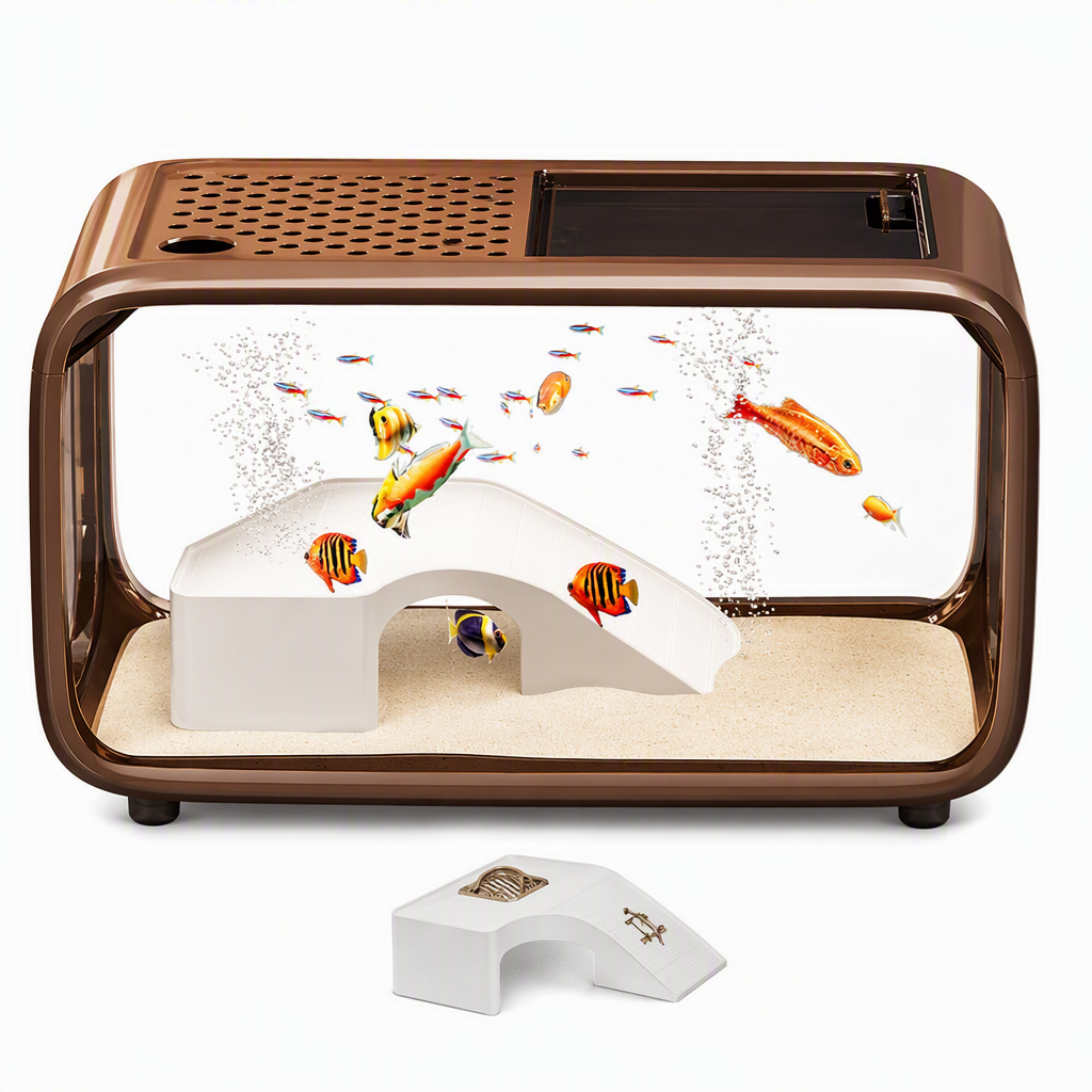đ Spara 50%! đ Transparent Akvarium â Med lock, dekorativt & perfekt för vardagsrummet âš