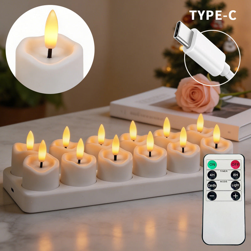 Uppladdningsbara flamlösa LED-värmeljus