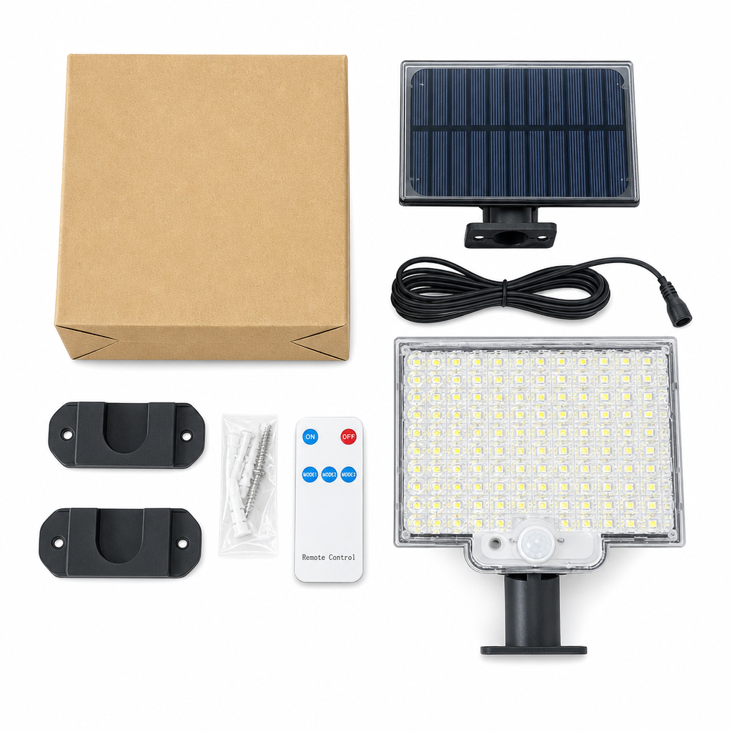 ☀️ 50% RABATT! 💡 Solardrivet Väggljus – Rörelsesensor, Fjärrkontroll & 3 Lägen ✨
