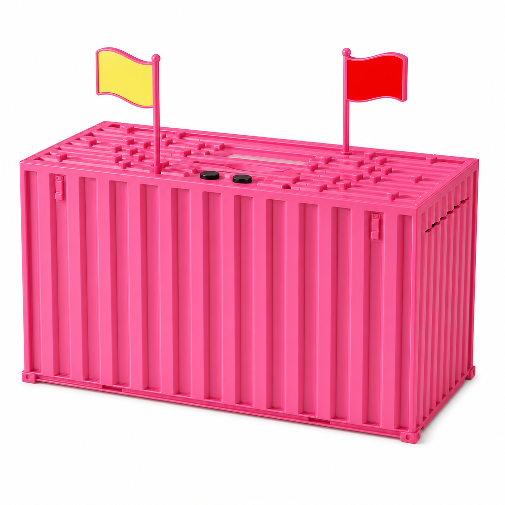 Digital spargris formad som container – Sparbössa med automatisk mynträkning