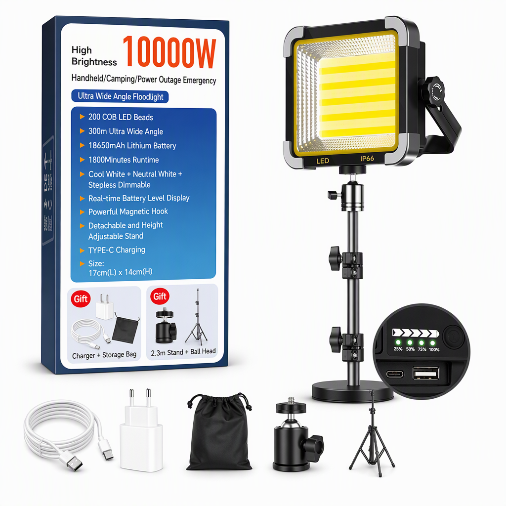 🔥⏰ NYHET! ☀️ Uppladdningsbar solcellsdriven LED-campinglampa – Superstark bärbar nödlampa för utomhusbruk & arbete ✨