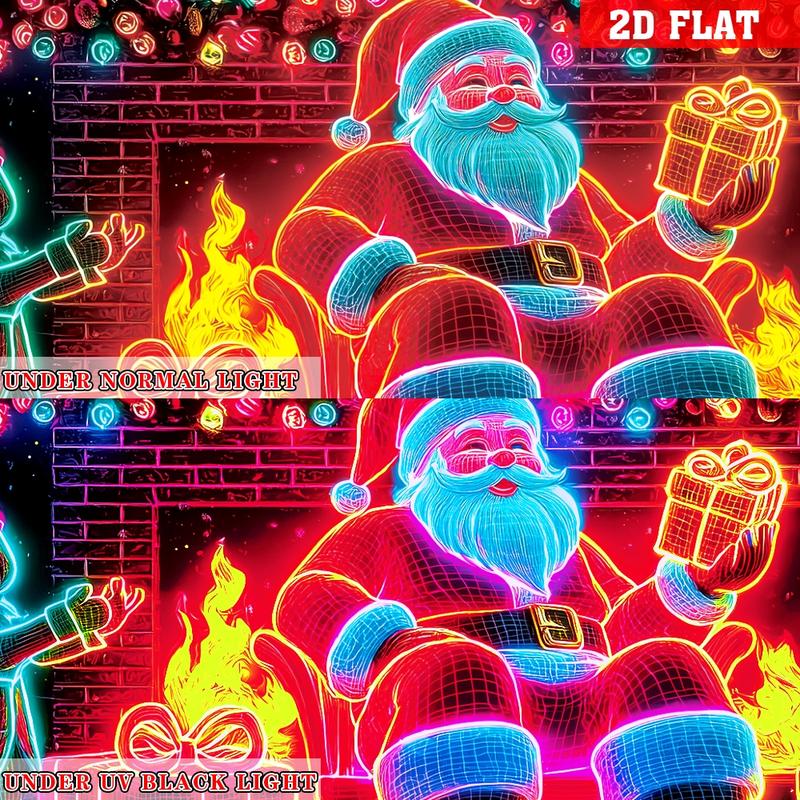 🎇🚪 UV-aktiverad julbanner för garageportar, lyser i mörkret🔥🎉