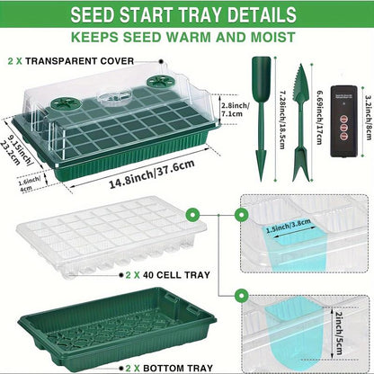 💎60% RABATT! 💎 Groningsbrickor med odlingsljus – Fuktighetskontroll, transparent och fullspektrumljus 🌱💡