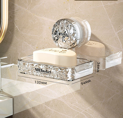 🔥Lättviktig lyxig stil, sugkoppshylla med glaciärmönster