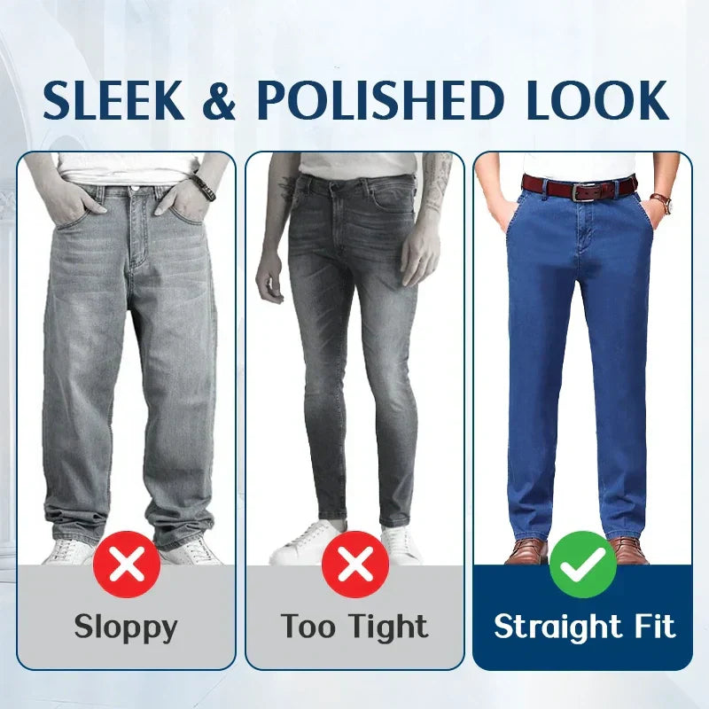 🔥Säsongskampanj 49% OFF🔥Jeans med hög midja och rak skärning för män