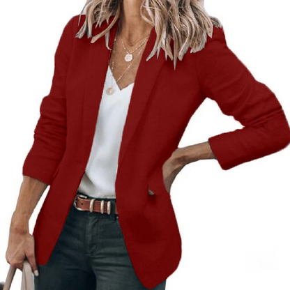 ✨ 50% RABATT! ✨Elegant mjuk enfärgad jacka med knappar och uppknäppning