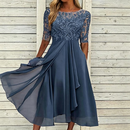 💖NYTT ARRIVAL BEGRÄNSAD TID ERBJUDANDE💖Elegant broderi Cocktail Flowy Klänning