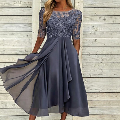 💖NYTT ARRIVAL BEGRÄNSAD TID ERBJUDANDE💖Elegant broderi Cocktail Flowy Klänning