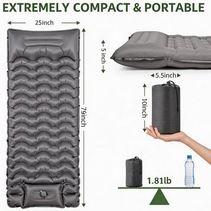 ⛺ 50% RABATT NU!☁️ Utomhustält Uppblåsbar Kudde – Ultrakomfort & Snabb Uppblåsning – Portabel Campingmadrass för Vandring 🎒