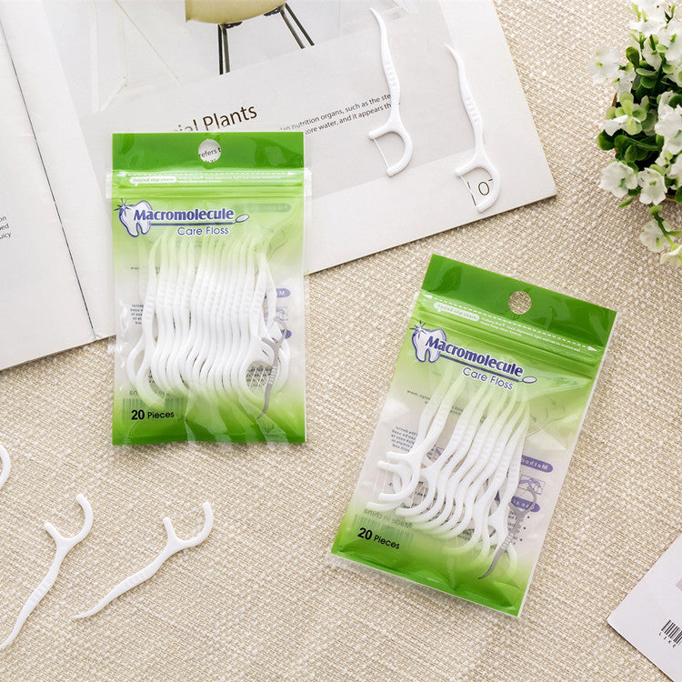 🔥20-pack böjd tandtråd, för rengöring mellan tänderna