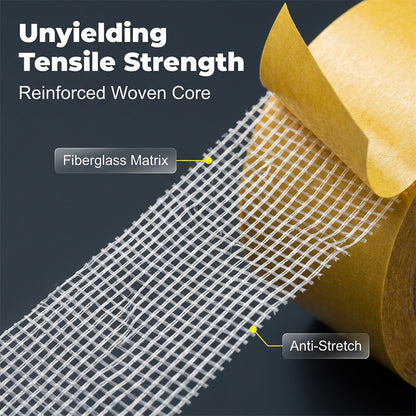 🎁2026 nyårsförsäljning🎁🎉Köp mer – spara ännu mer!🔥Starkt självhäftande dubbelsidig gasväv Fiber Mesh Tape