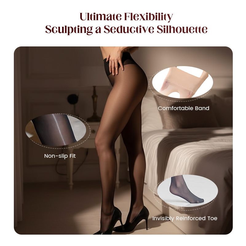 ✨ 50% RABATT! 🌟 GLANSIGA STRUMPBYXOR - Slitstarka & Halkfria, Perfekt för Klänning och Vardagsbruk, Ger ett Elegant och Bekvämt Passform 🎯💃