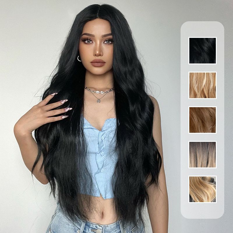 Vacker fluffig lång lockigt hår peruk💘50 % rabatt!💇Vacker, fluffig lång lockig peruk – naturlig, bekväm och justerbar!