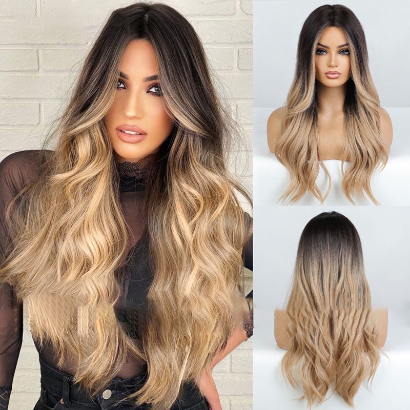 Vacker fluffig lång lockigt hår peruk💘50 % rabatt!💇Vacker, fluffig lång lockig peruk – naturlig, bekväm och justerbar!
