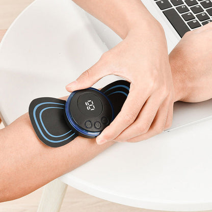 🔥Bärbar massageapparat med 8 lägen och LCD-skärm - Mini muskelstimulator för smärtlindring