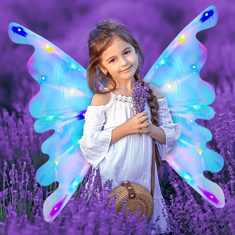 🔥🎁Nyhet 50 % RABATT🔥🎁 Uppladdningsbara elektriska älvvingar med LED-ljus och musik🧚‍♀️