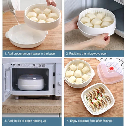 🔥Multifunktionell mikrovågsuppvärmning och termisk isolering Ångarredskap