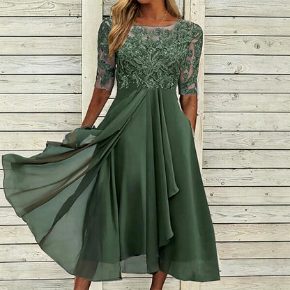 💖NYTT ARRIVAL BEGRÄNSAD TID ERBJUDANDE💖Elegant broderi Cocktail Flowy Klänning