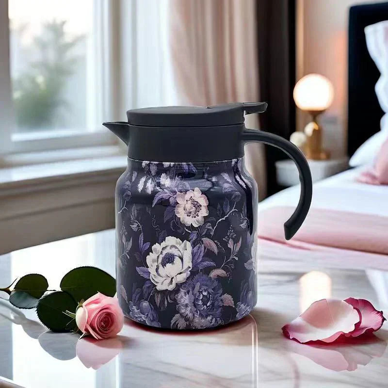 🍵1000 ml vakuumisolerad tekanna med sil