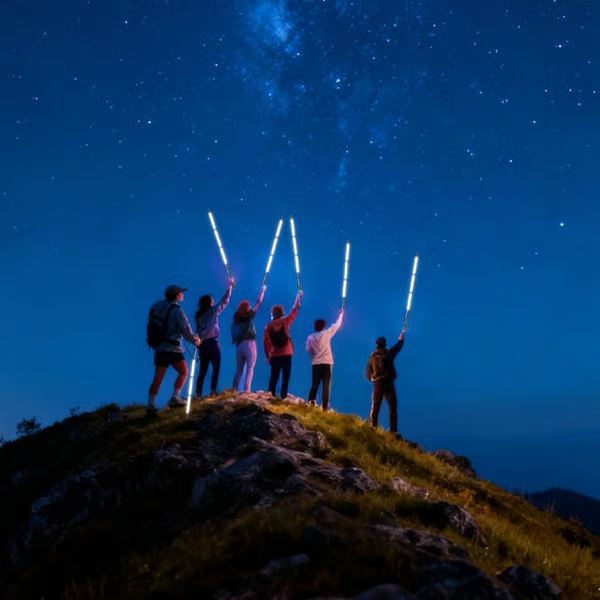 🔥🎁Nyhet 50 % RABATT🔥Belysta taktiska vandringskäppar – lätta, hopfällbara vandringskäppar med LED-belysning