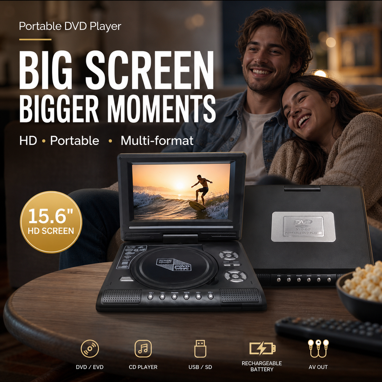 📺 50 % RABATT NU! 💿 Uppladdningsbar DVD-spelare med 7,8" HD-skärm – stöd för DVD, USB & SD – perfekt för resor och filmkvällar 🎬